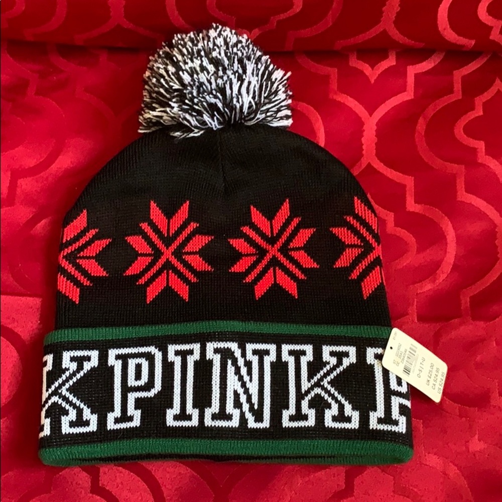 💕 PINK VS Snowflake Beanie 💕